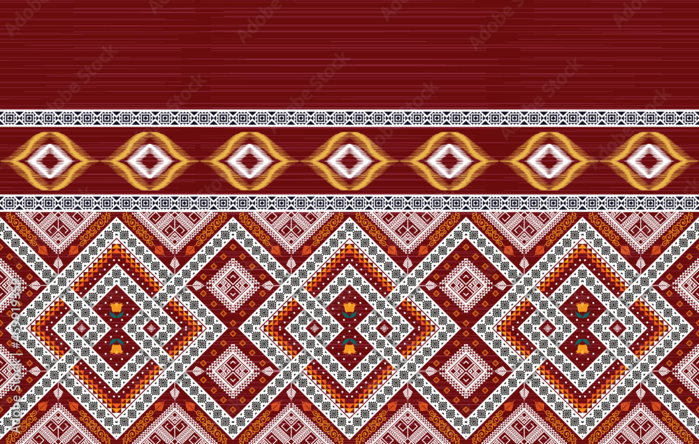 Ethnic ikat pattern. Aztec fabric carpet mandala ornament boho chevron textile decoration wallpaper. Tribal turkey African Indian traditional embroidery vector illustrations background. Ethnic ikat pattern. Aztec fabric carpet mandala ornament boho chevron textile decoration wallpaper. Tribal turkey African Indian traditional embroidery vector illustrations background.