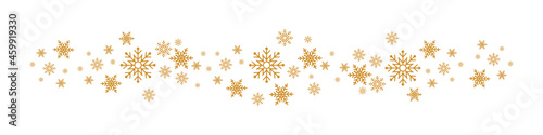 Snowflakes. White winter background with Snowflakes border. Christmas background for greeting card. Snowflake. Xmas ornament or design. Vector illustration