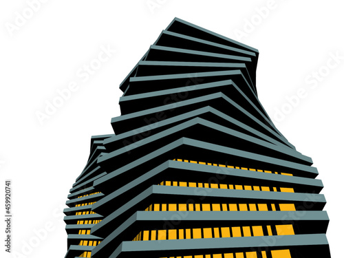 abstract modern architecture digital illustration