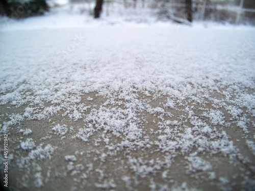 snow on the window