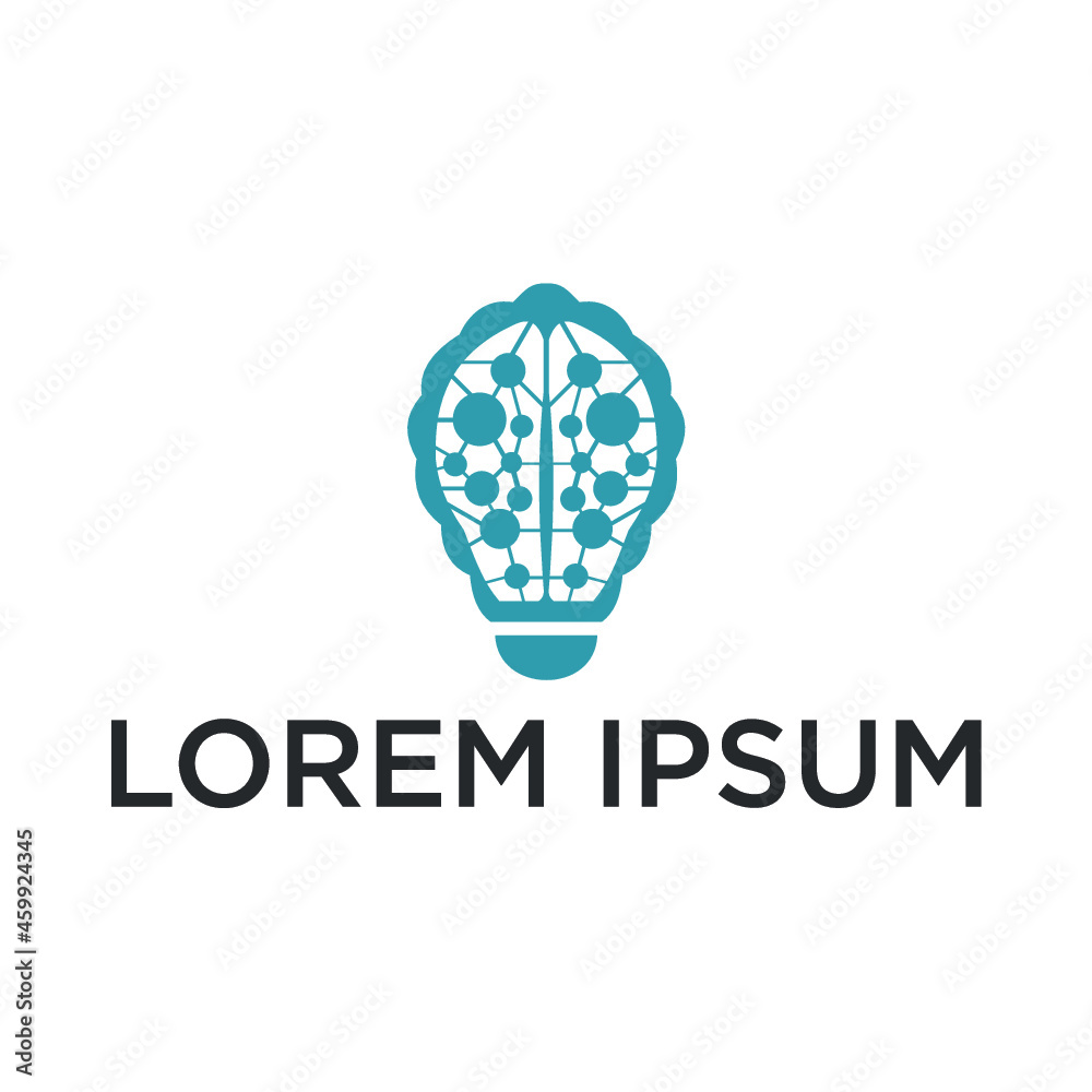Brain lamp logo design Brain lamp logo design