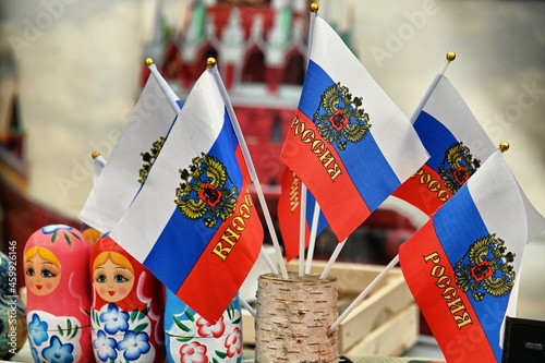 Russian and from comunist USSR souvenirs for tourists in travel fair Milan Italy September 20 2021