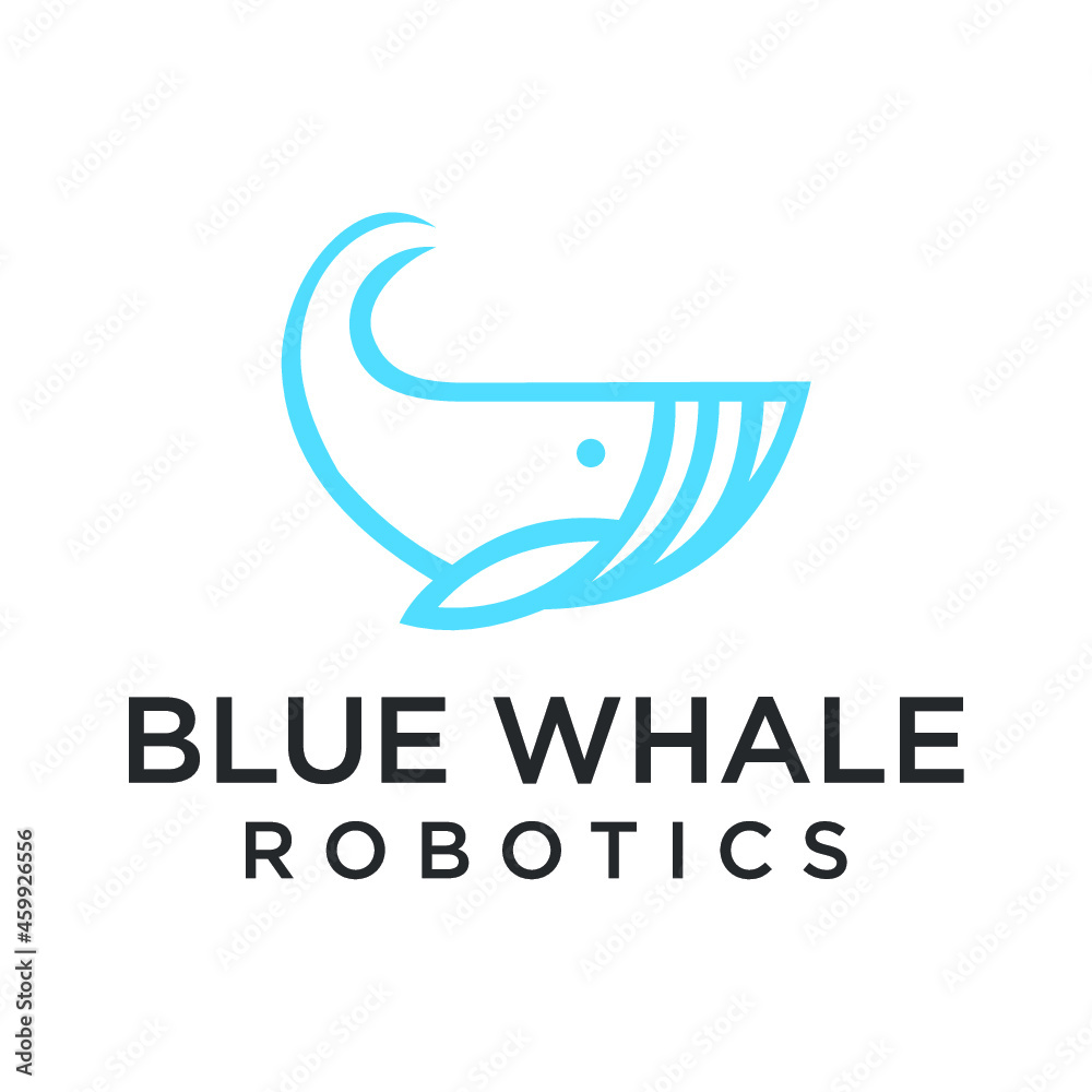 Obraz premium Blue whale logo design