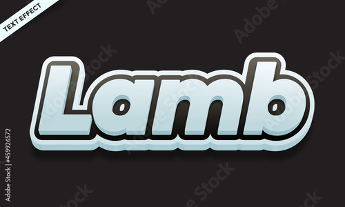 lamb text effect design vector