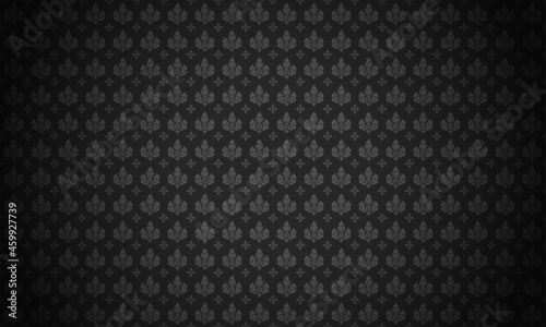 Thai pattern Black background vector illustration. Lai Thai element pattern.