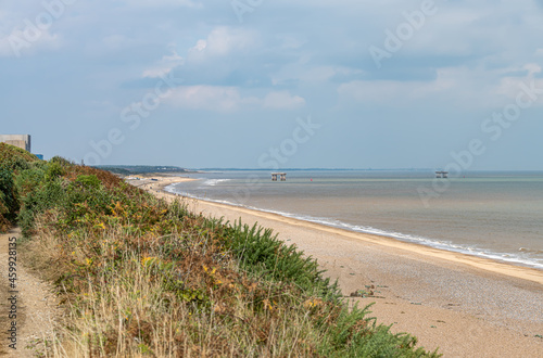 The Beach and Coastline at Sizewell Nuclear Power Station in Suffolk  England