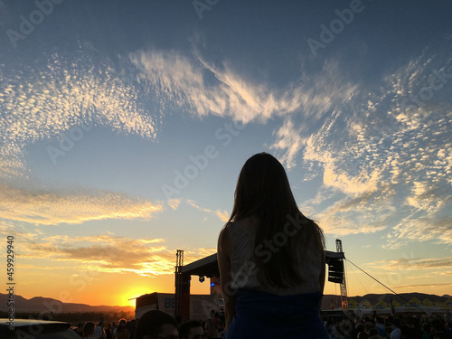 silhouette of a person at festival