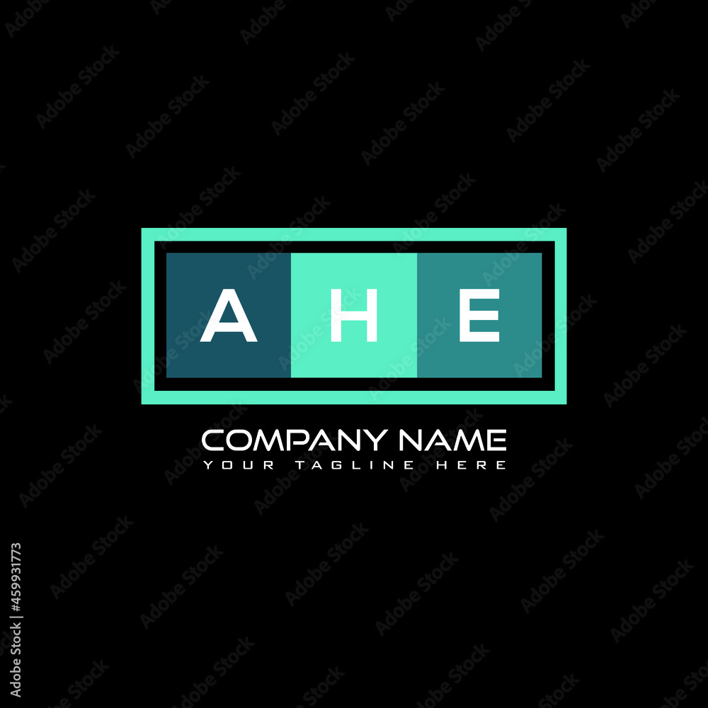 AHE letter logo design on white background.AHE creative initials letter