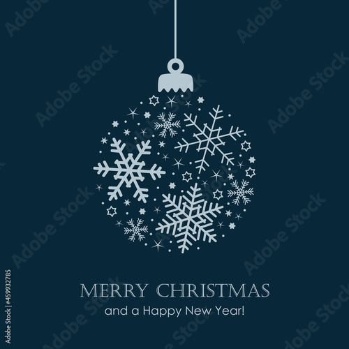 christmas ball with snowflake and star pattern