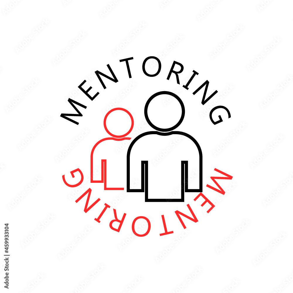 Mentoring flat icon isolated on white background Mentoring flat icon isolated on white background