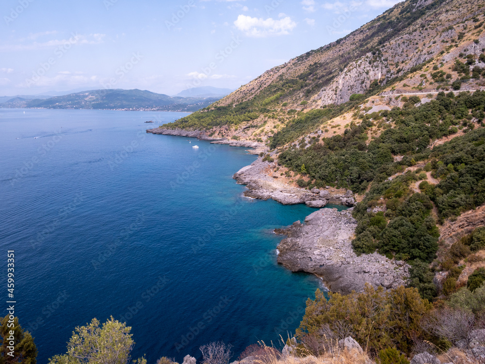 beautiful panorama in Cilento on the path from Sapri to Maratea called Apprezzami l'Asino (appreciate me donkey) on the border between the Campania and Basilicata regions in South Italy