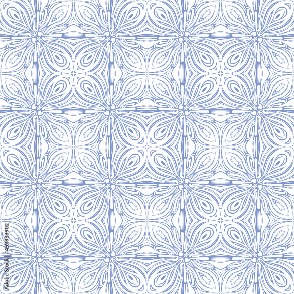 Checkered blue and white pattern. Seamless texture. Checkered blue and white pattern. Seamless texture.