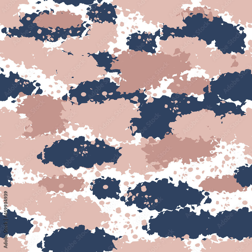 Seamless camo pattern cartoon vector. Military print