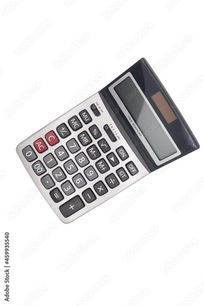 Top view of a calculator isolated on white background Top view of a calculator isolated on white background