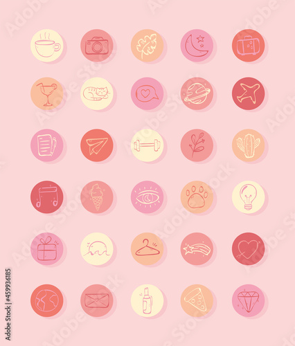 social media highlights icons
