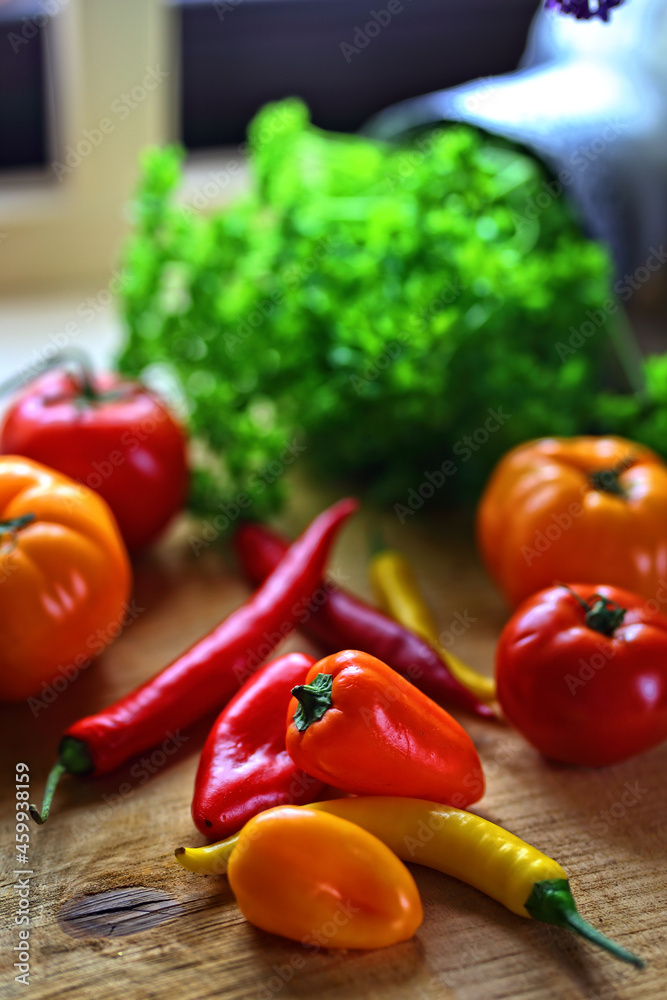 healthy vegetables in the kitchen are waiting to be cooked