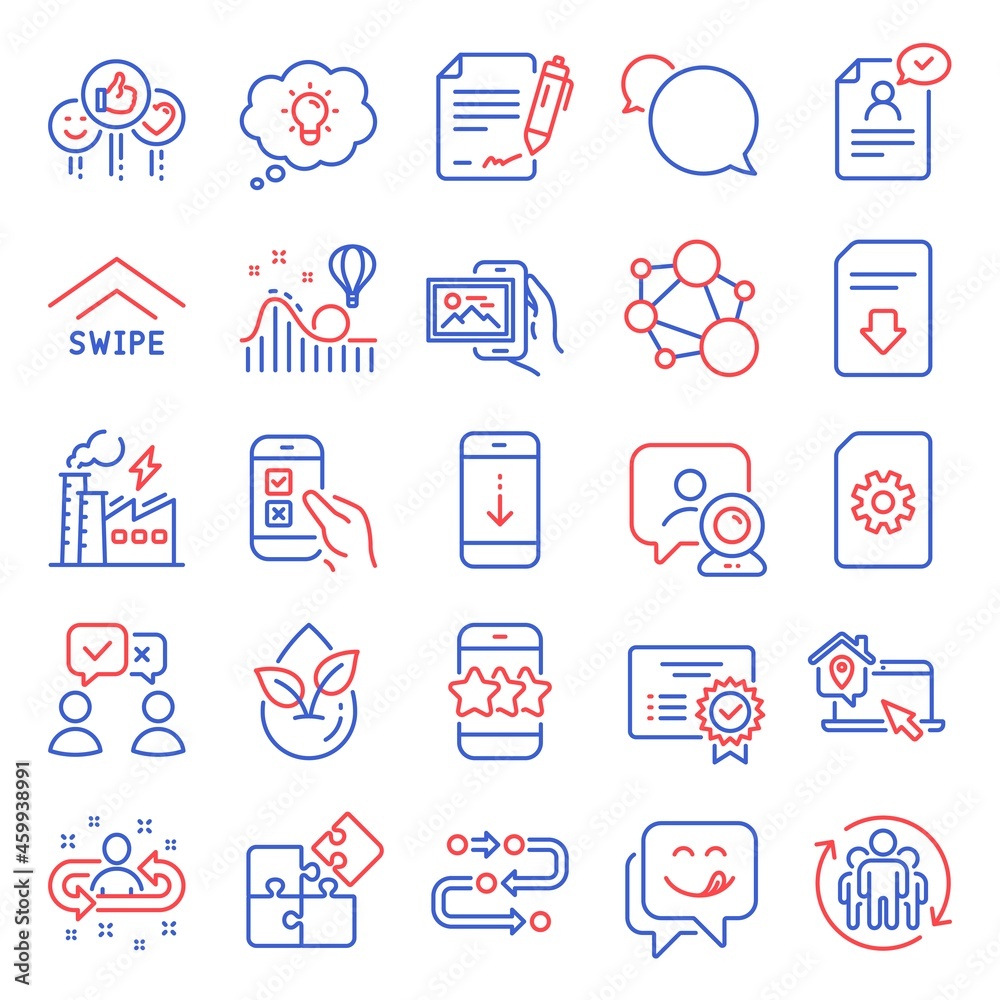 Technology icons set. Included icon as Integrity, Video conference, Electricity factory signs. Recruitment, Organic product, Star symbols. People voting, Work home, Image album. Teamwork. Vector Technology icons set. Included icon as Integrity, Video conference, Electricity factory signs. Recruitment, Organic product, Star symbols. People voting, Work home, Image album. Teamwork. Vector