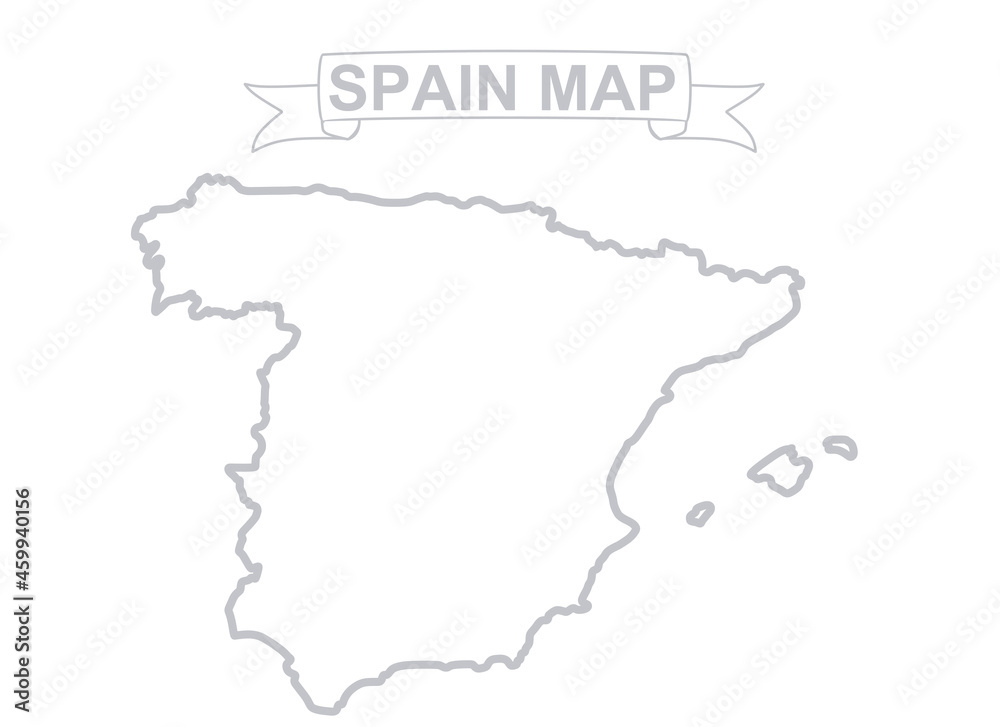 Spain map outline. vector illustration