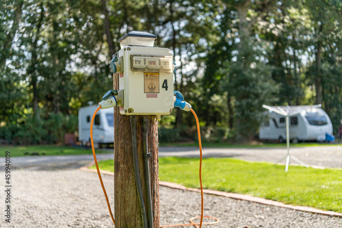 Εκτύπωση καμβά Campsite Power Connection Point for Caravans, Campervans and motorhomes