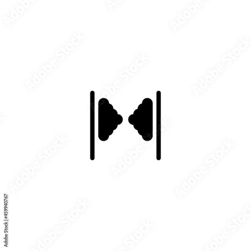 Western saloon door line icon. Simple style Western movies cinema poster background symbol.Text frame. Logo design element. T-shirt printing. Vector for sticker.