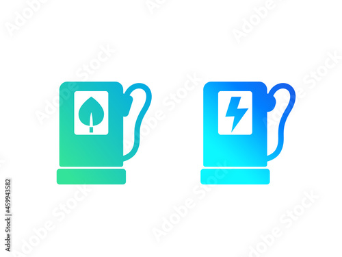 Biofuel and electric station icons