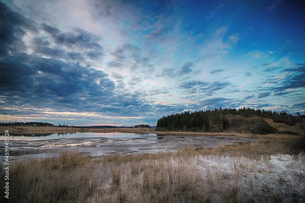 clouds over the lake