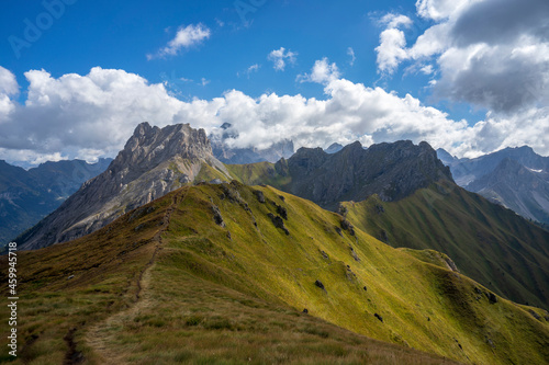 Lino Pederiva mountain ridge trail in the Dolomites.