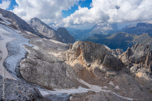 View of the Marmolada massif. Dolomites. Italy. © Jacek Jacobi
