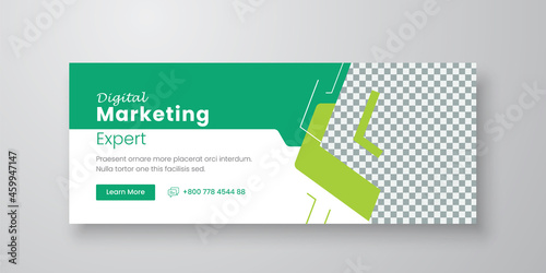 Corporate and digital business marketing promotion social media cover template Premium Vector