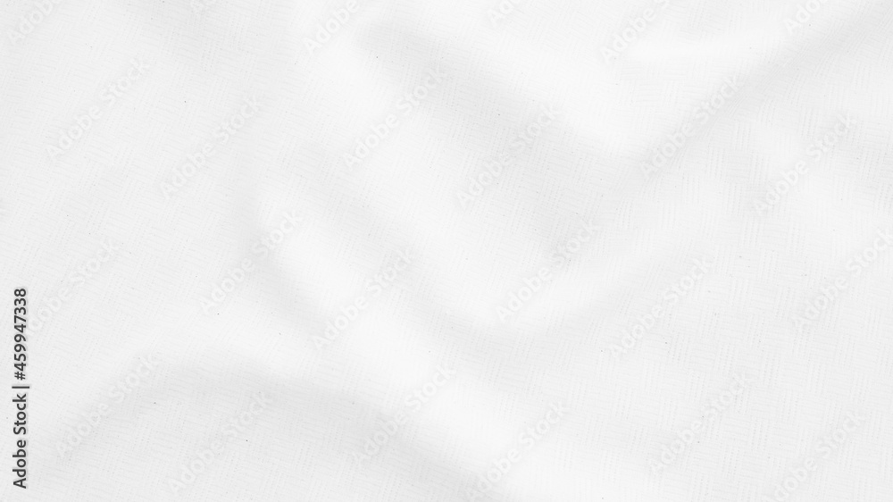 Fabric backdrop White linen canvas crumpled natural cotton fabric Natural handmade linen top view background Organic Eco textiles White Fabric linen texture - obrazy, fototapety, plakaty 