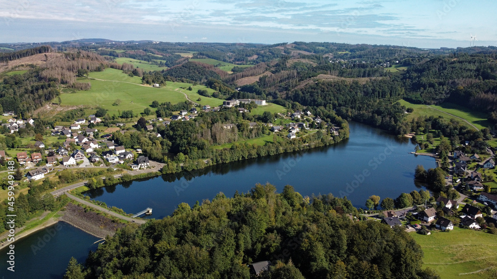 Vorstaubecken der Aggertalsperre, Freibad Gummersbach-Bruch Vorstaubecken der Aggertalsperre, Freibad Gummersbach-Bruch