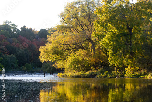 Photography Landscape view at Humber River in fall season, Toronto, Ontario, Canada