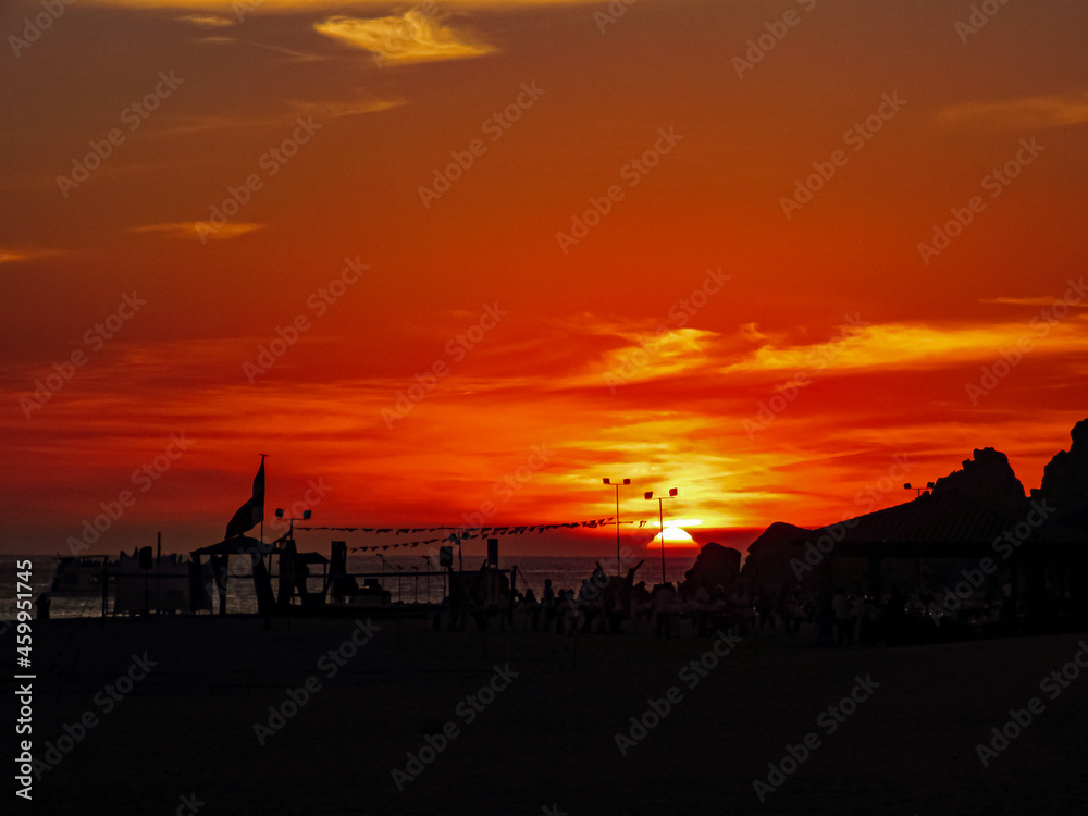 dramatic beach sunset