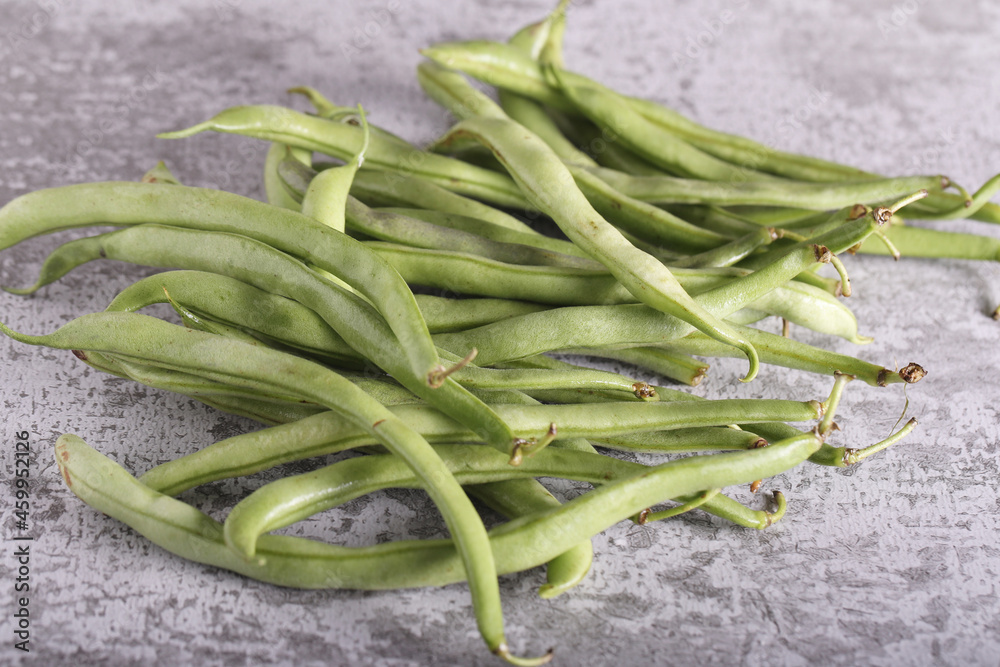 Fototapeta premium fresh string beans are on the table