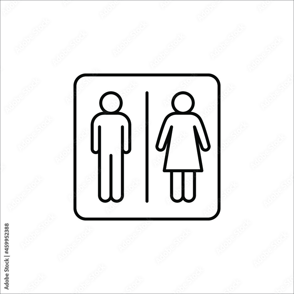 Restroom sign. Toilet sign with lady, man and person, vector illustration on white background