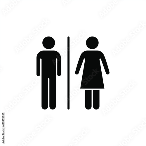 Restroom sign. Toilet sign with lady  man and person  vector illustration on white background