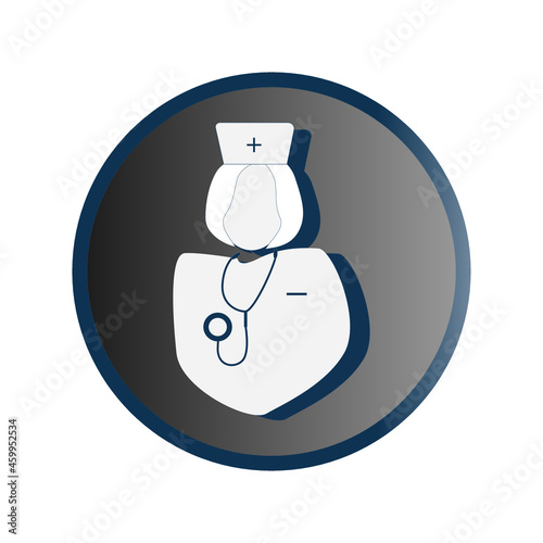 Doctor icon with a stethoscope around his neck. Medical symbol for healthcare concept design.