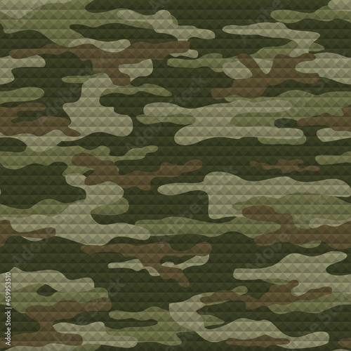 Green army camouflage, diamond pattern abstraction, endless pattern. Military background.