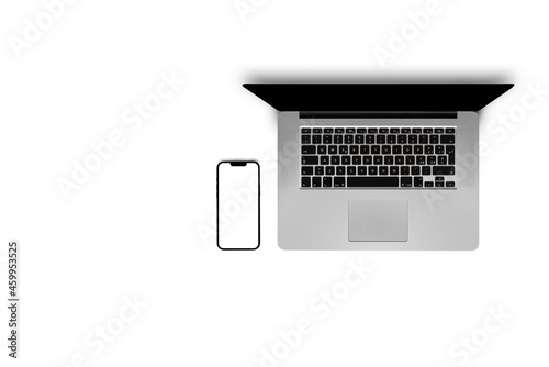 laptop+phone bianco