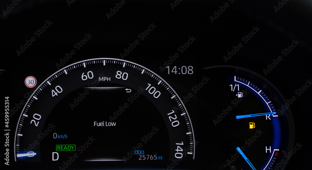 Petrol gauge on empty and fuel low Petrol gauge on empty and fuel low