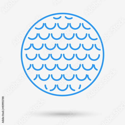 Golf ball icon isolated object. Vector illustration.