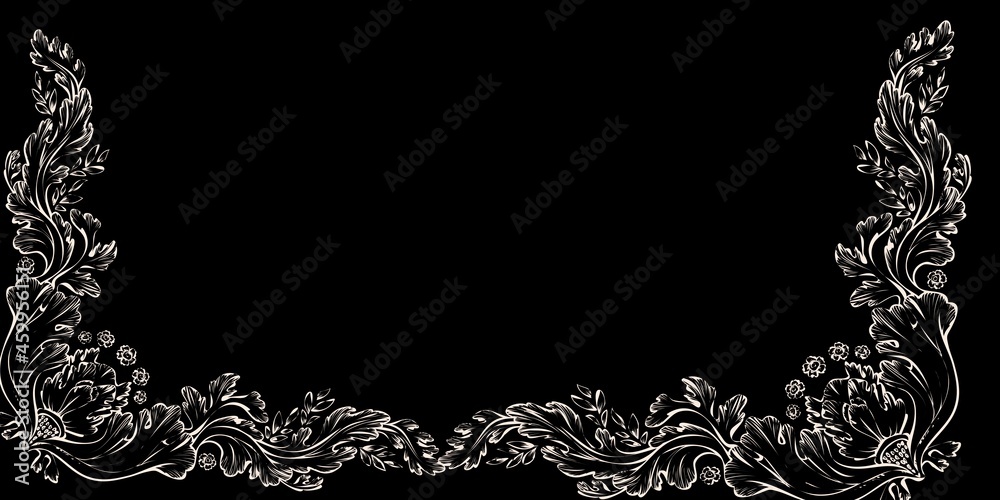 black and white floral printed glass stock image black and white floral printed glass stock image