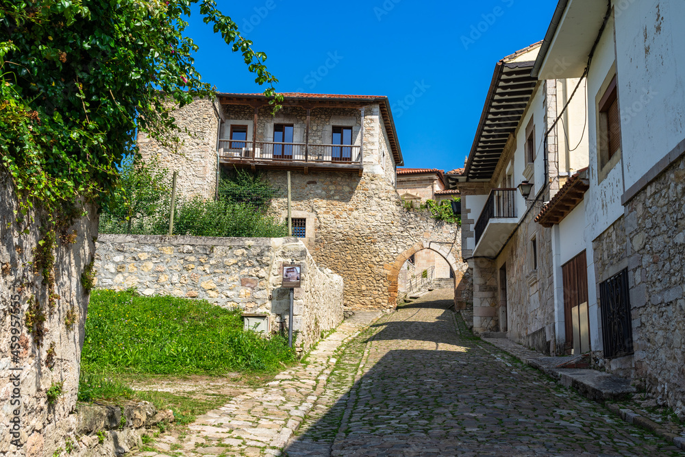 San Vicente de la Barquera village in Cantabria, Spain.