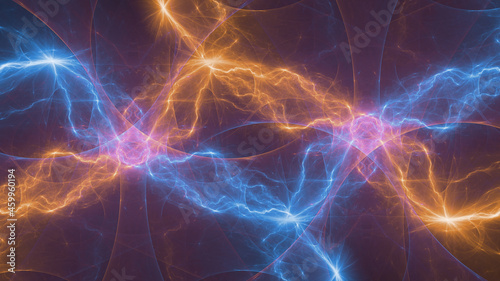 Fire and ice plasma lightning  abstract energy and electricity background