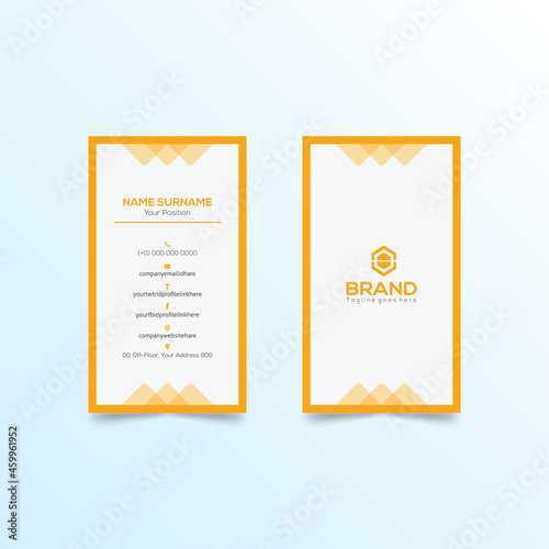Creative Professional Business Card Template orange color