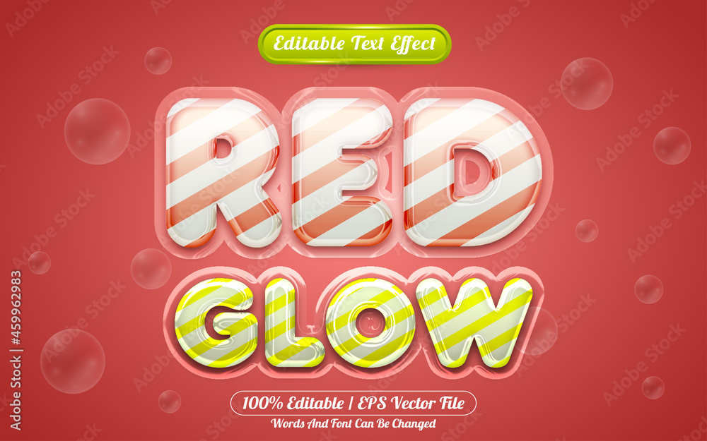 Red glow editable text effect liquid style