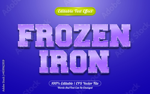 Frozen Iron 3d editable text effect game style