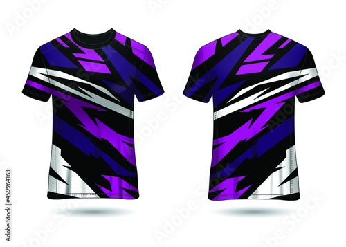 T-Shirt Sport Design. Racing jersey for club. uniform front and back view.