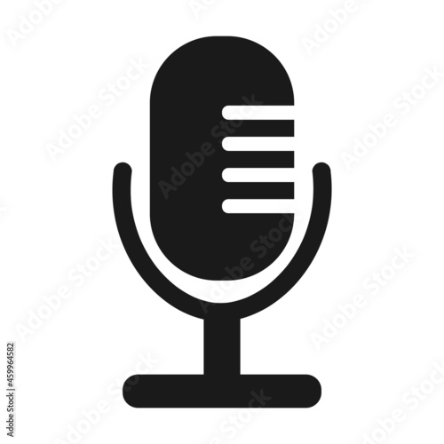 Conventional stationary microphone icon for the media industry