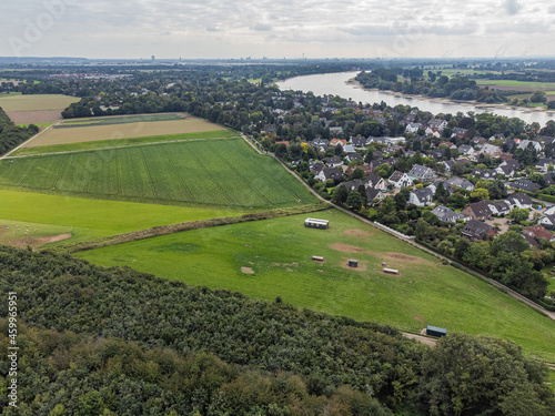 aerial view of the countryside with river Rhine